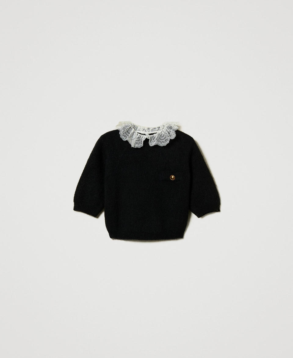 Twin Set Maglia 'Charlotte' in misto mohair con pizzo Nuova