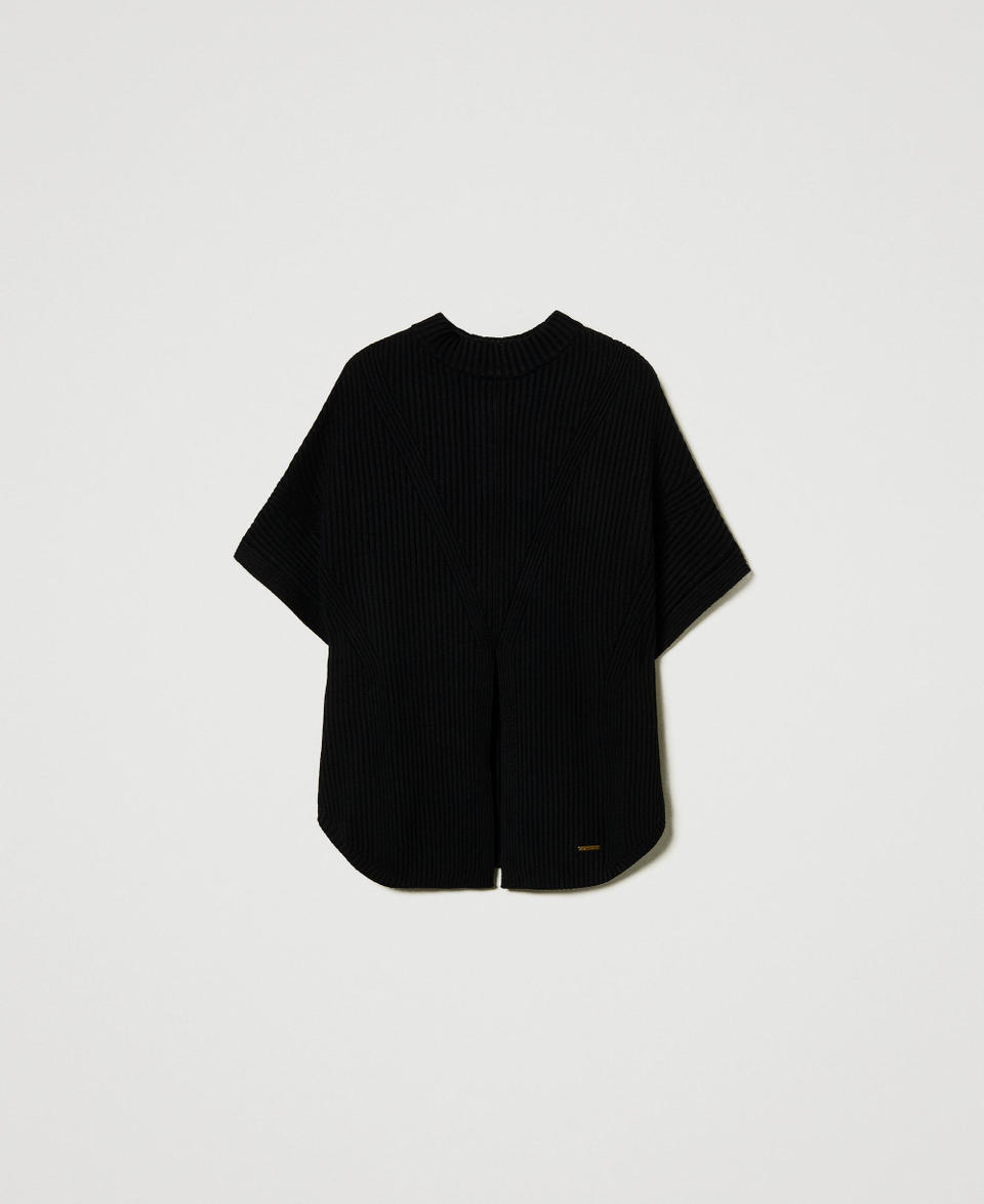 Twin Set Maglia a poncho a costine Comprare a buon mercato