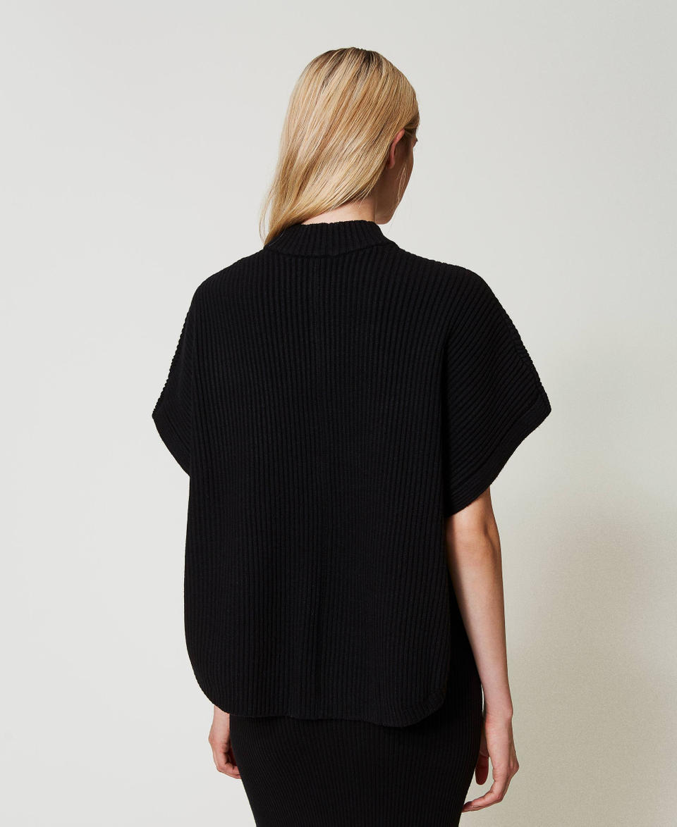 Twin Set Maglia a poncho a costine Comprare a buon mercato