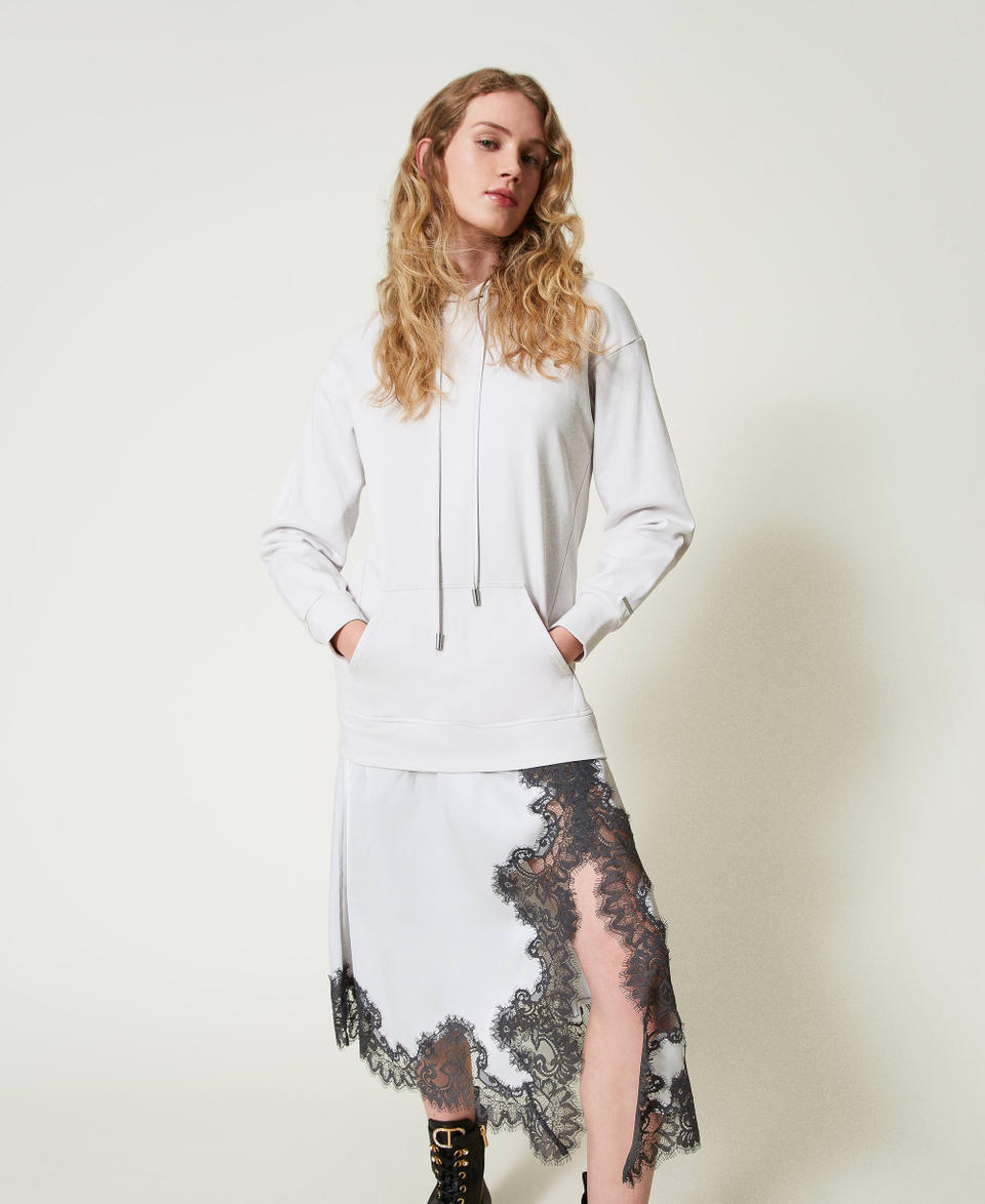Twin Set Abito lungo in felpa e raso Offerta esclusiva