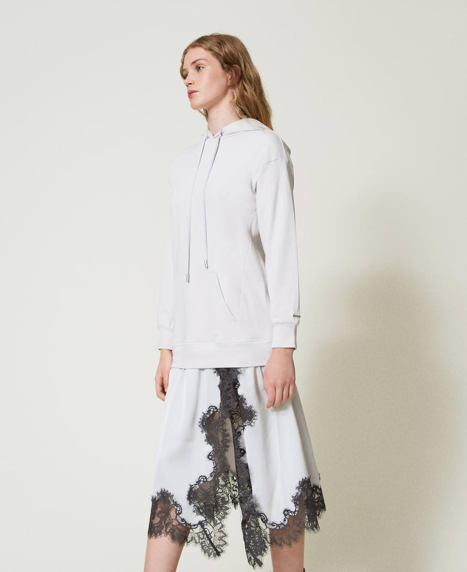 Twin Set Abito lungo in felpa e raso Offerta esclusiva