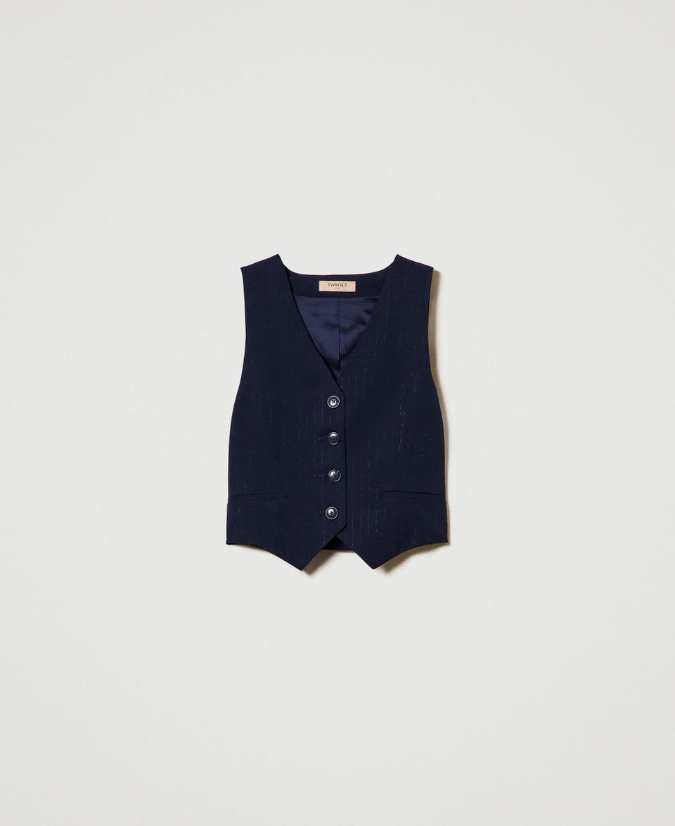 Twin Set Gilet fitted gessato lurex Offerta natalizia