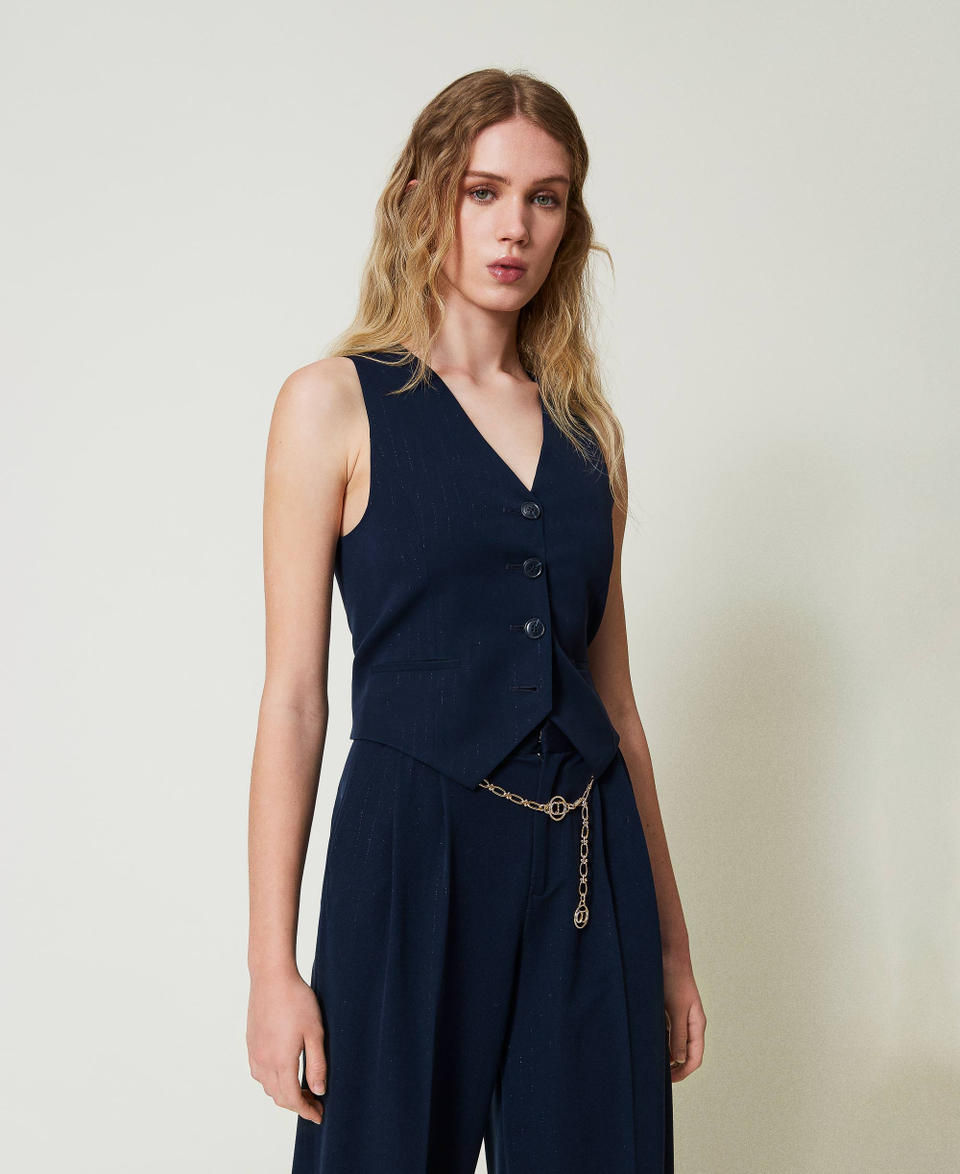 Twin Set Gilet fitted gessato lurex Offerta natalizia