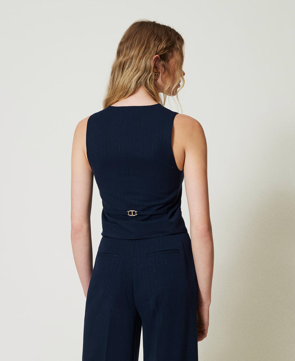 Twin Set Gilet fitted gessato lurex Offerta natalizia
