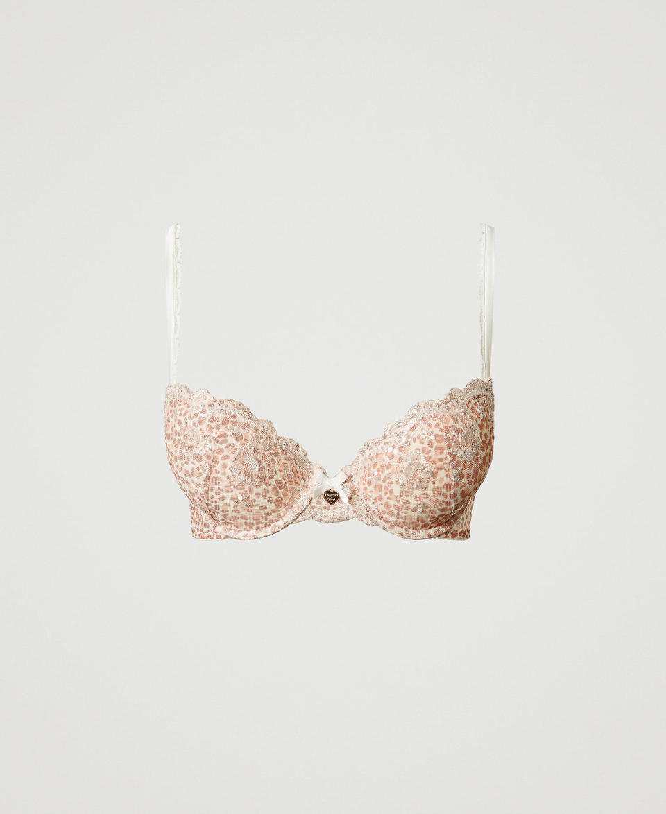 Twin Set Reggiseno push-up in tulle animalier Smaltimento dello stoccaggio