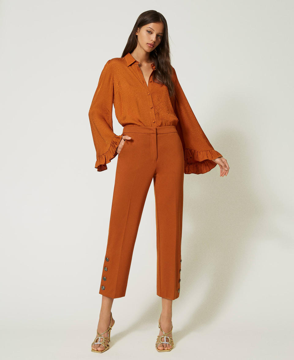 Twin Set Pantaloni cropped con bottoni Nuovi prodotti