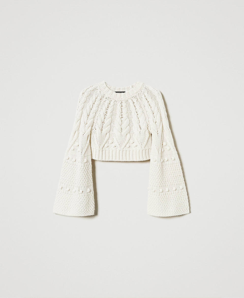 Twin Set Maglia cropped in lana Liquidazione