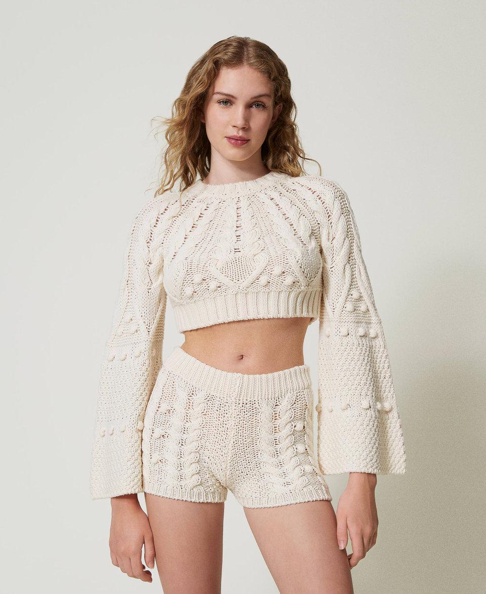 Twin Set Maglia cropped in lana Liquidazione