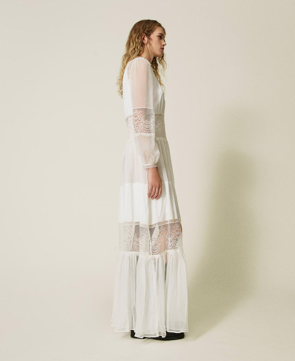 Twin Set Abito in creponne di seta con pizzo Comprane uno, ottenene uno gratis