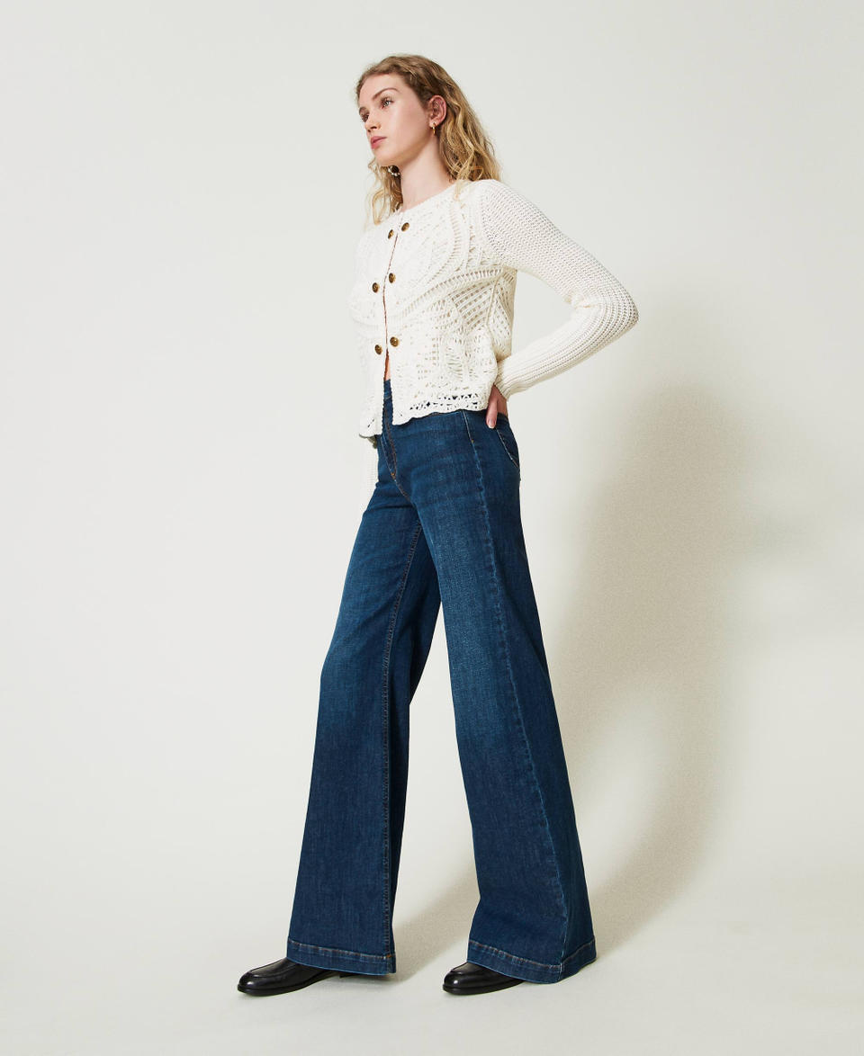 Twin Set Jeans wide leg cinque tasche Prezzo basso