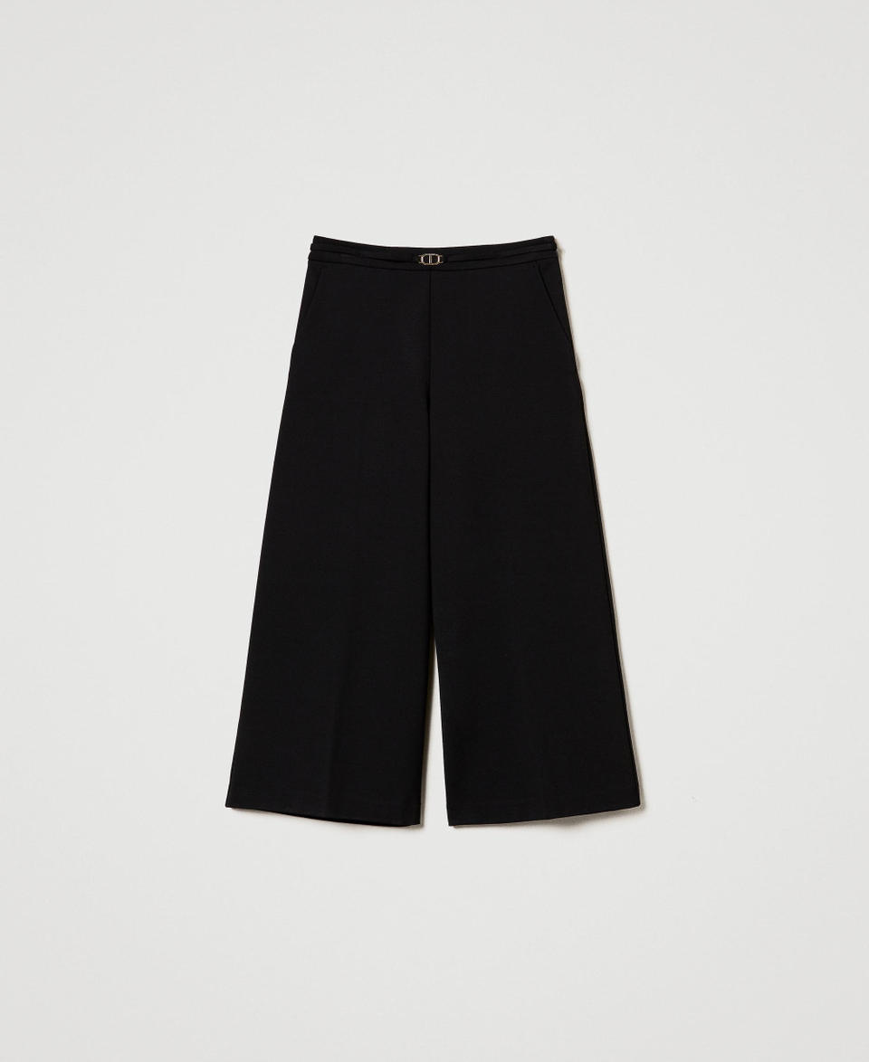 Twin Set Pantaloni cropped con cinturino Oval T Super Saving Price
