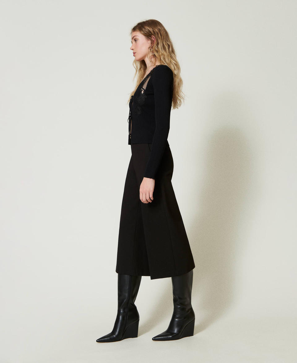 Twin Set Pantaloni cropped con cinturino Oval T Super Saving Price