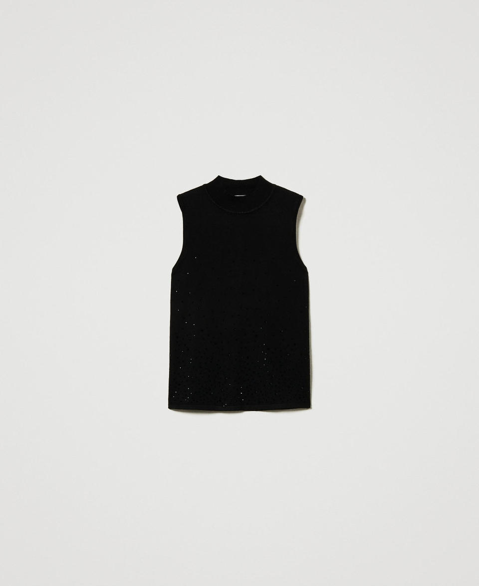 Twin Set Top in maglia con strass in dégradé Ultimi tre giorni