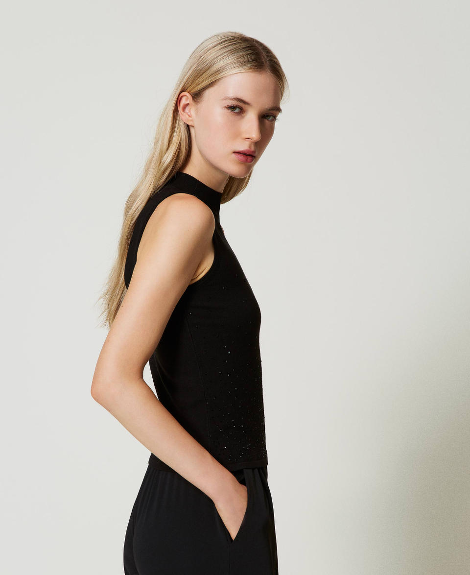 Twin Set Top in maglia con strass in dégradé Ultimi tre giorni