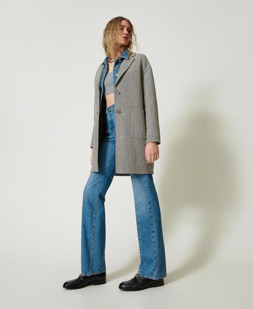 Twin Set Cappotto in panno double con paillettes Fino al 50% di sconto