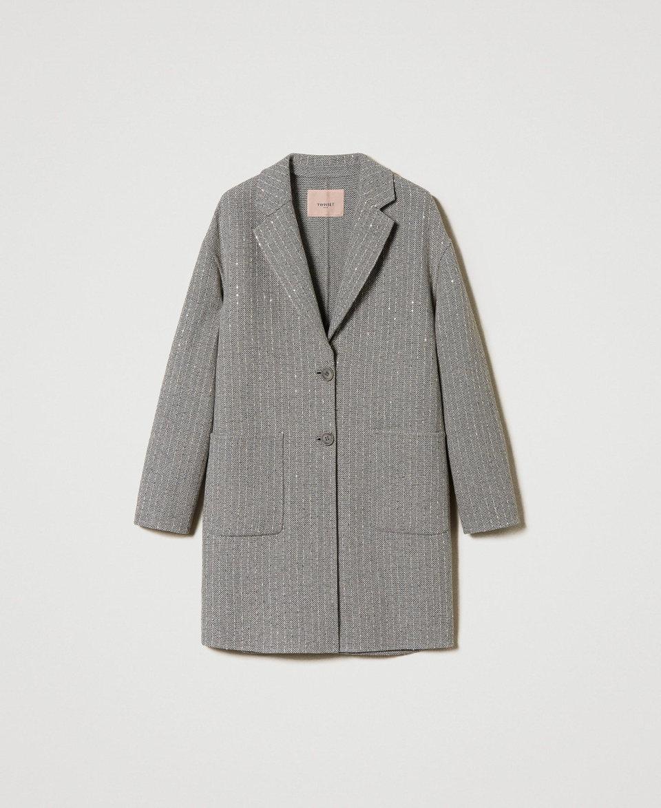Twin Set Cappotto in panno double con paillettes Fino al 50% di sconto