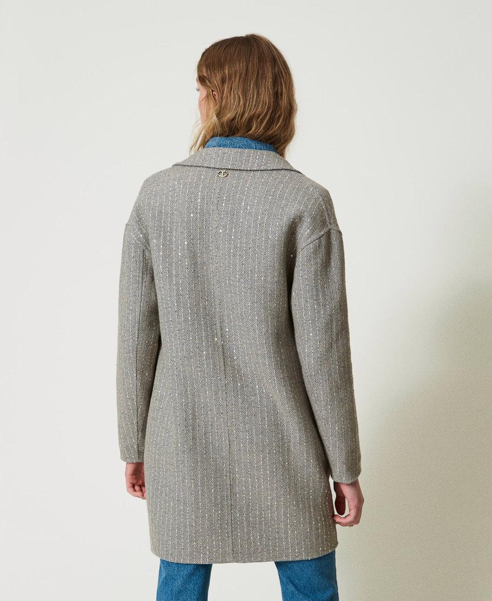 Twin Set Cappotto in panno double con paillettes Fino al 50% di sconto