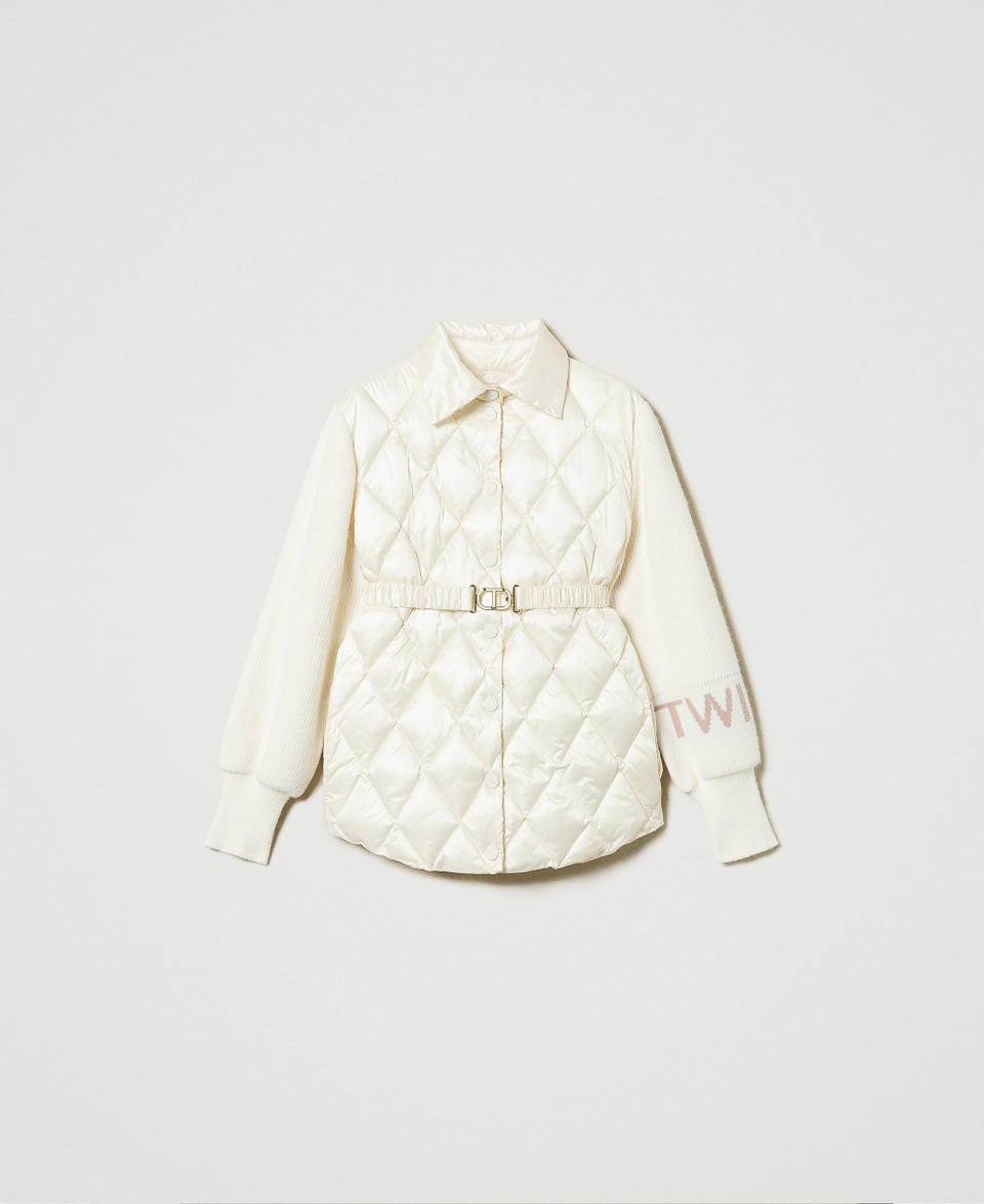 Twin Set Piumino trapuntato con maniche in maglia Fino al 60% di sconto