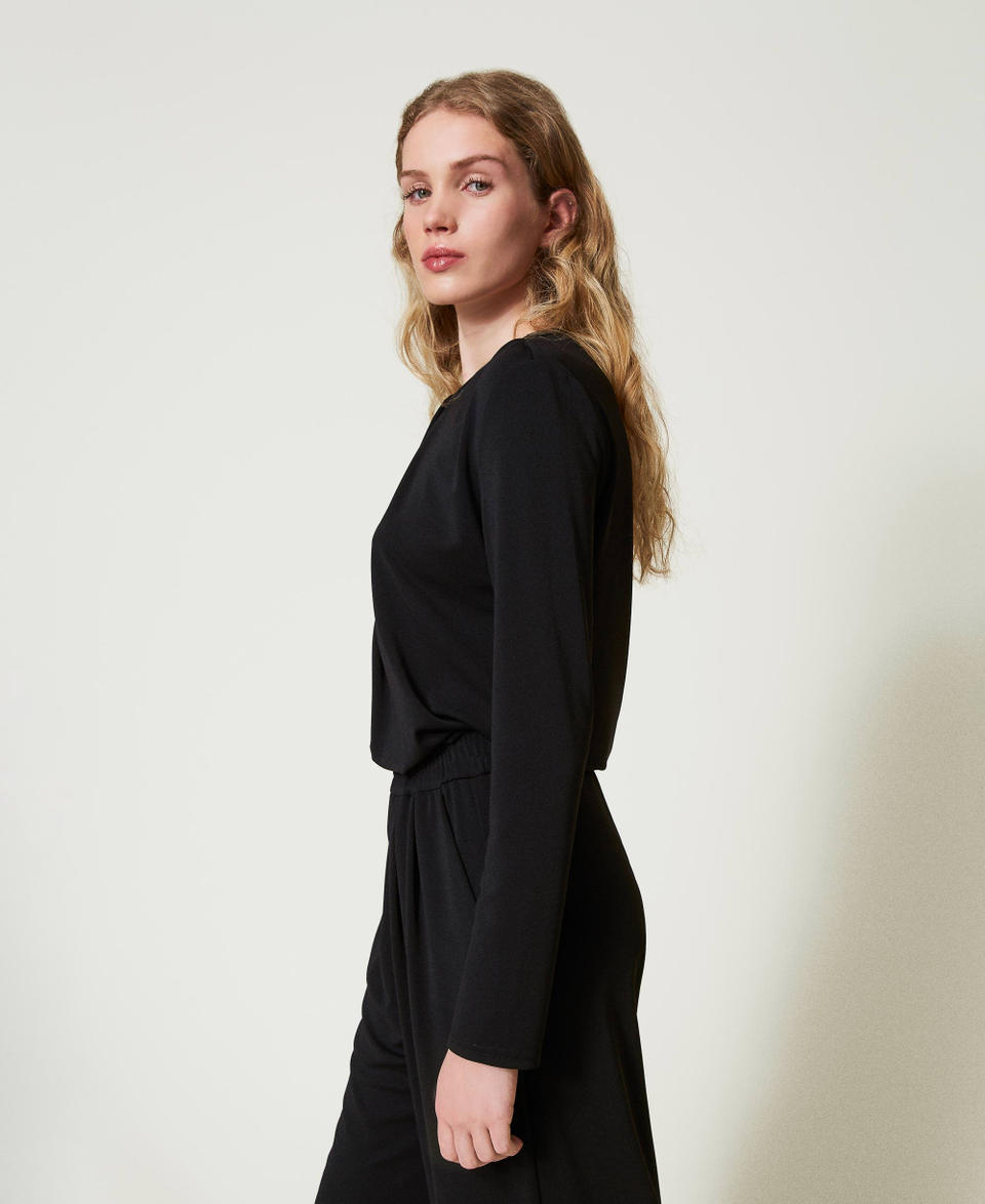 Twin Set Blusa in jersey crêpe con drappeggio Fino al 55% di sconto