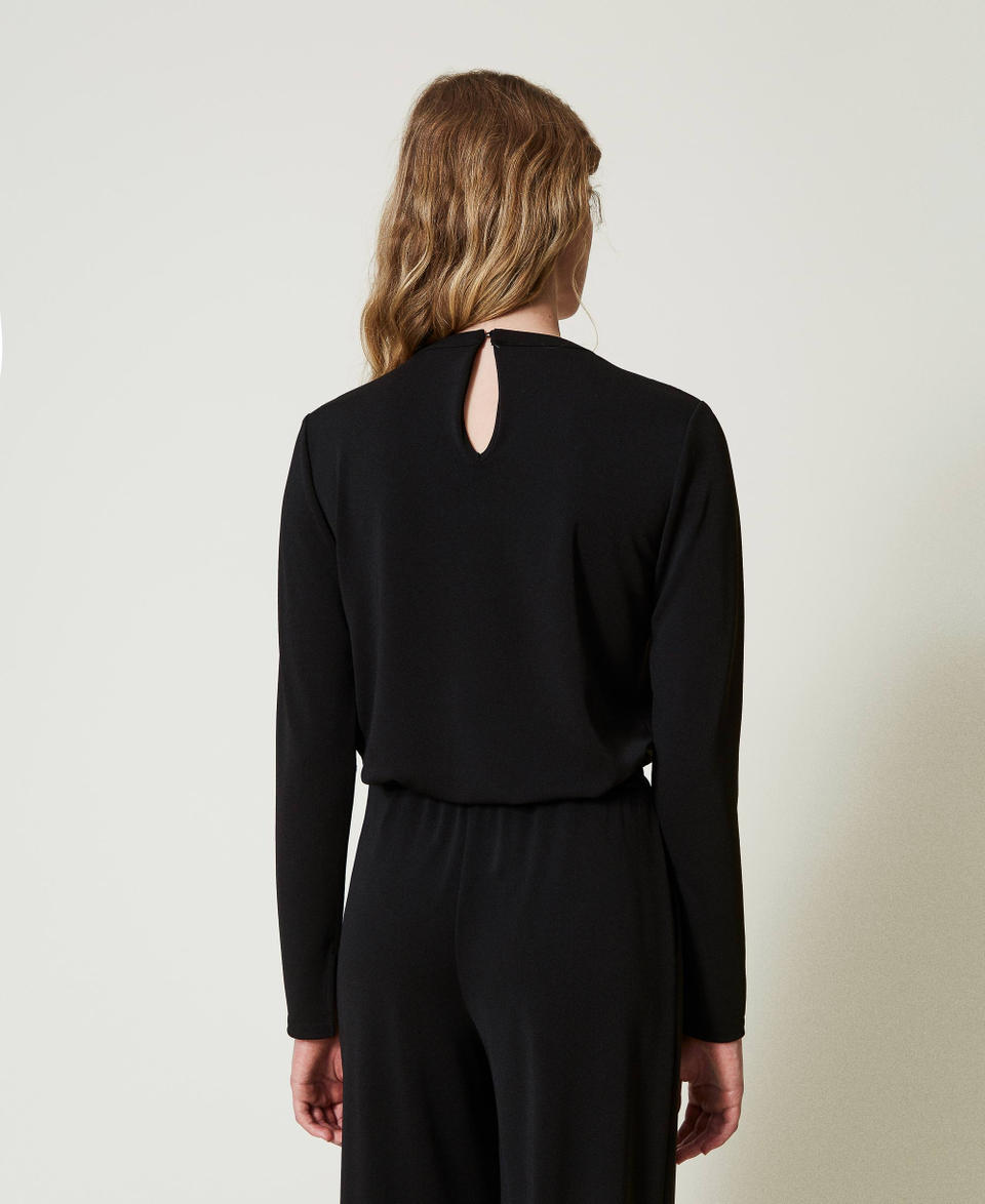 Twin Set Blusa in jersey crêpe con drappeggio Fino al 55% di sconto
