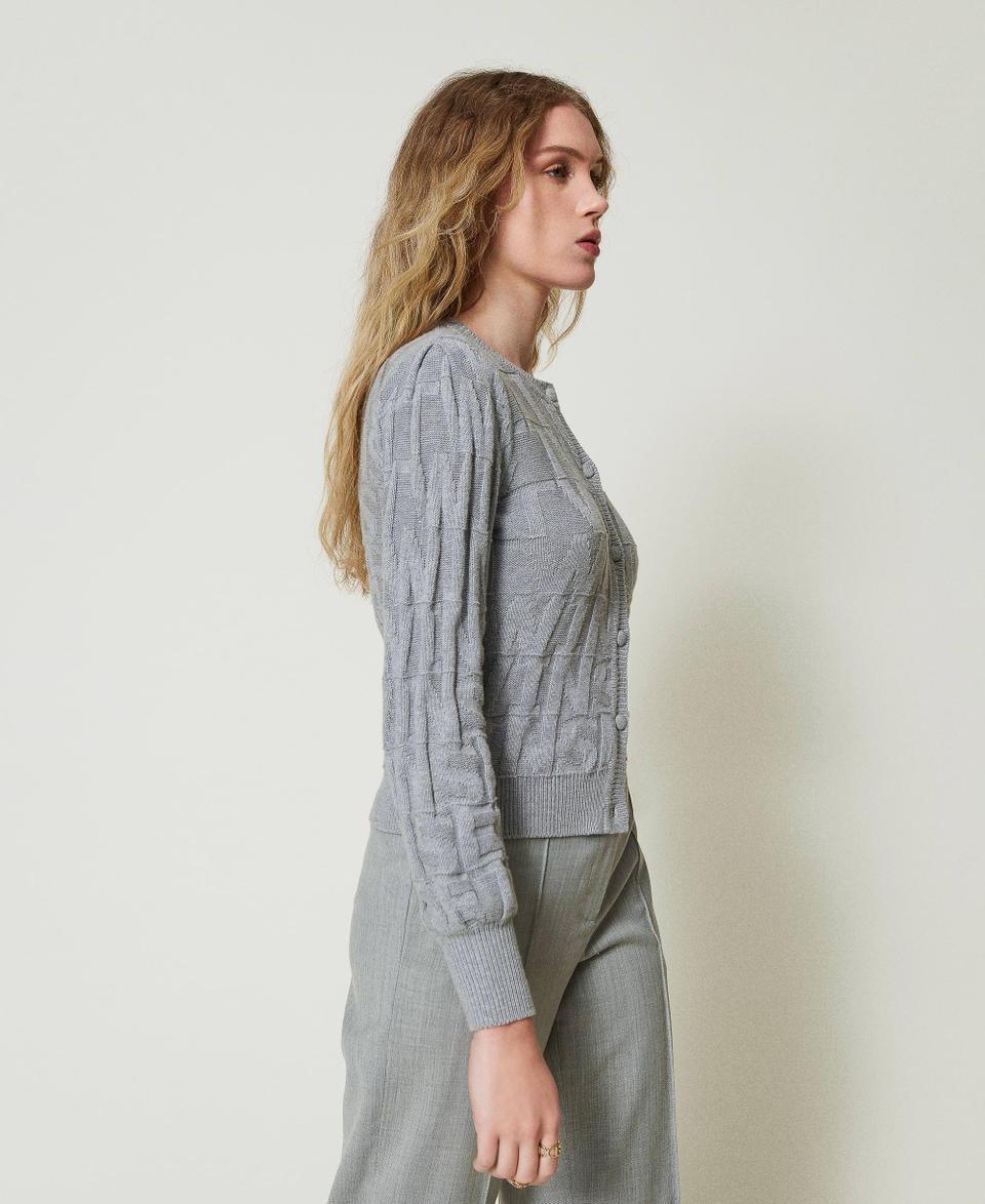 Twin Set Cardigan in cotone e cashmere con logo Solo un giorno rimasto