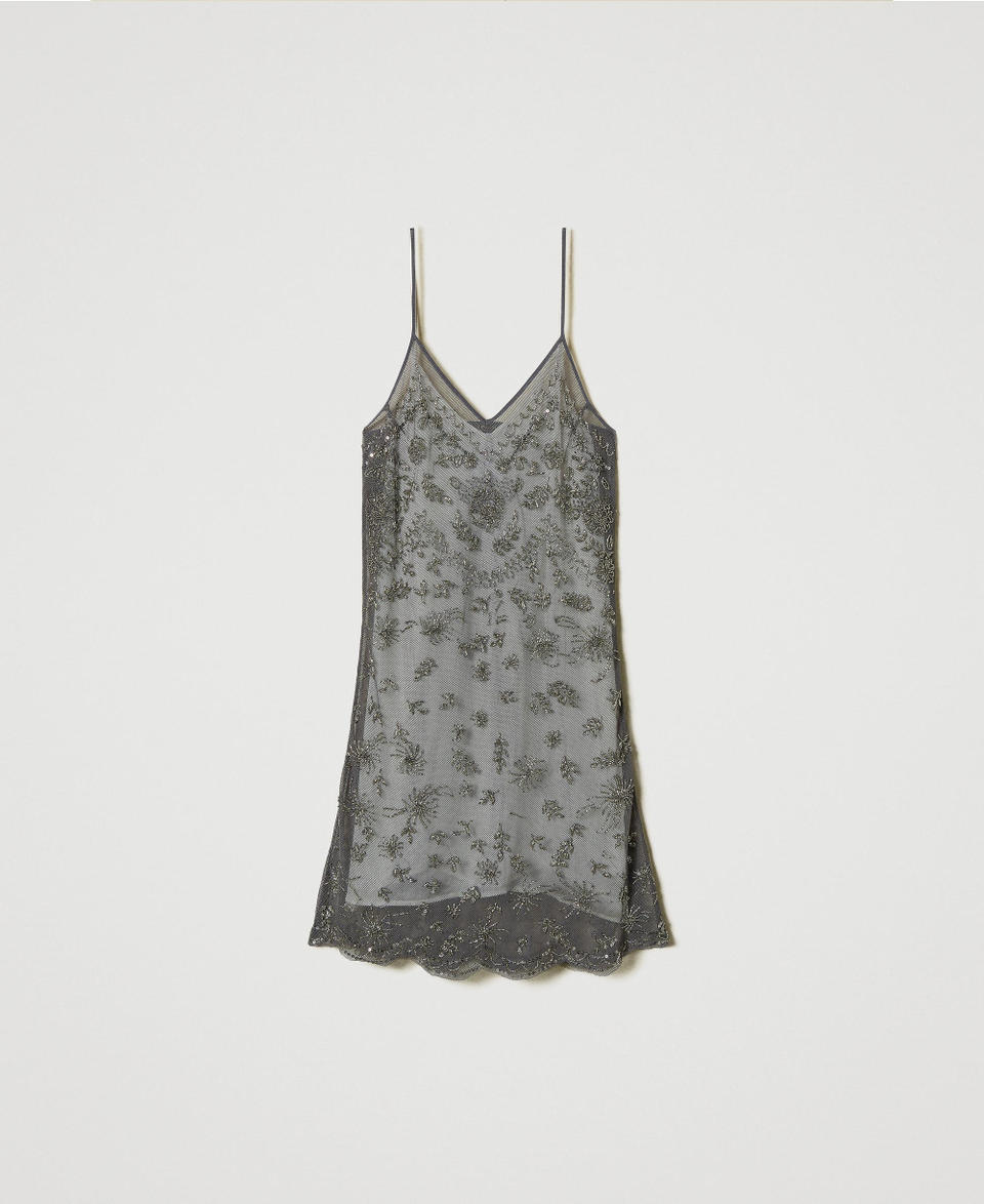 Twin Set Abito corto in tulle con ricamo a mano 50% di sconto con spedizione gratuita