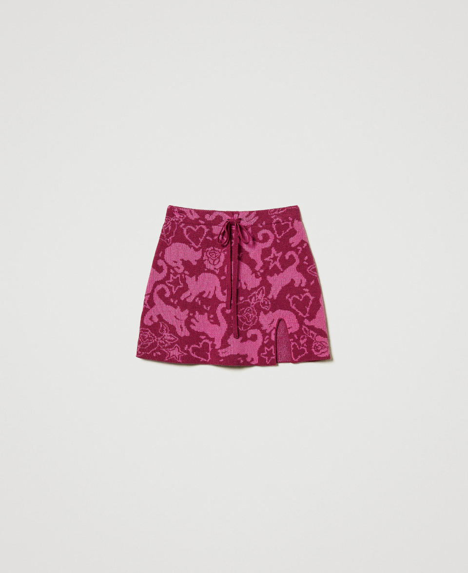 Twin Set Minigonna jacquard in filato Treeblend Black Friday Prezzi