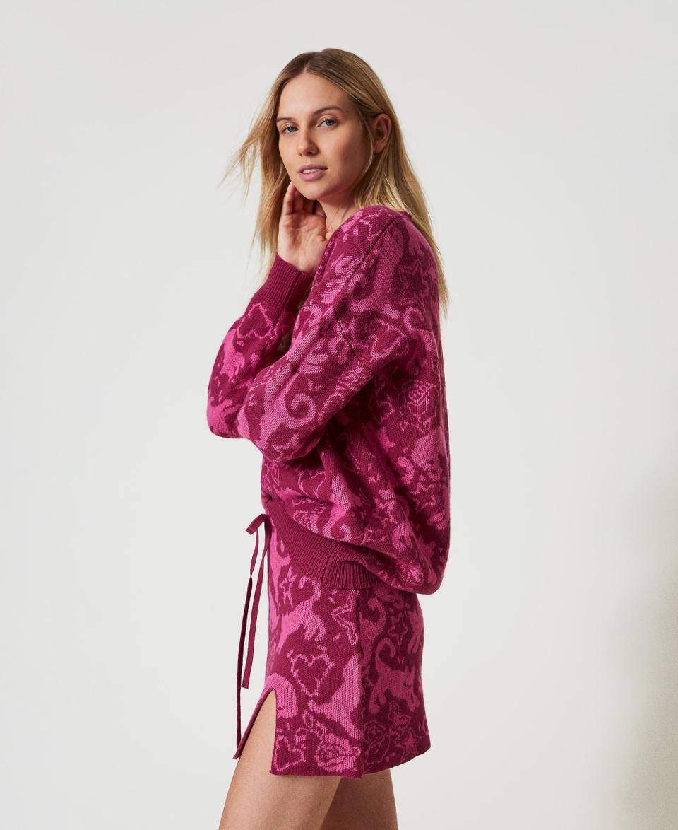 Twin Set Minigonna jacquard in filato Treeblend Black Friday Prezzi