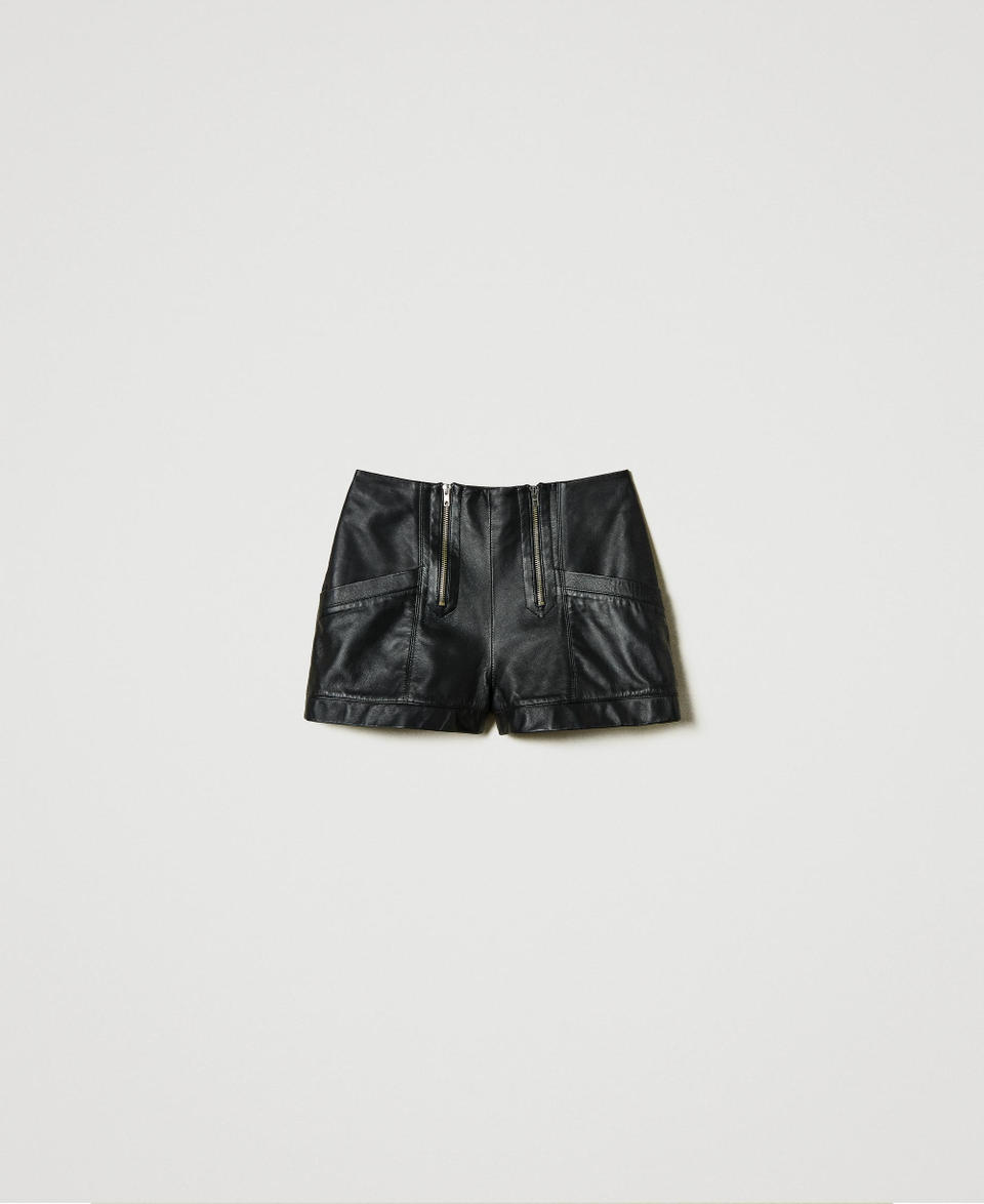 Twin Set Shorts 'Fairfax' in pelle con zip 50% di sconto per tempo limitato