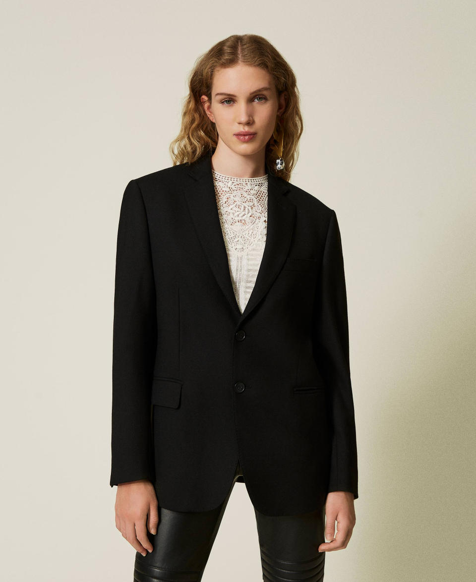 Twin Set Giacca blazer sartoriale in serge misto lana Sconti questo mese