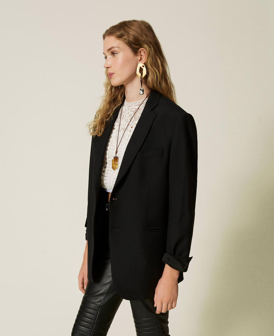 Twin Set Giacca blazer sartoriale in serge misto lana Sconti questo mese