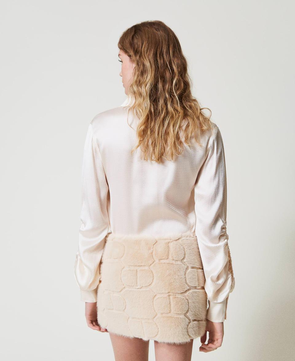 Twin Set Minigonna in faux fur con Oval T Italy