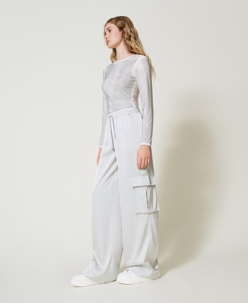 Twin Set Pantaloni cargo in raso Vendita