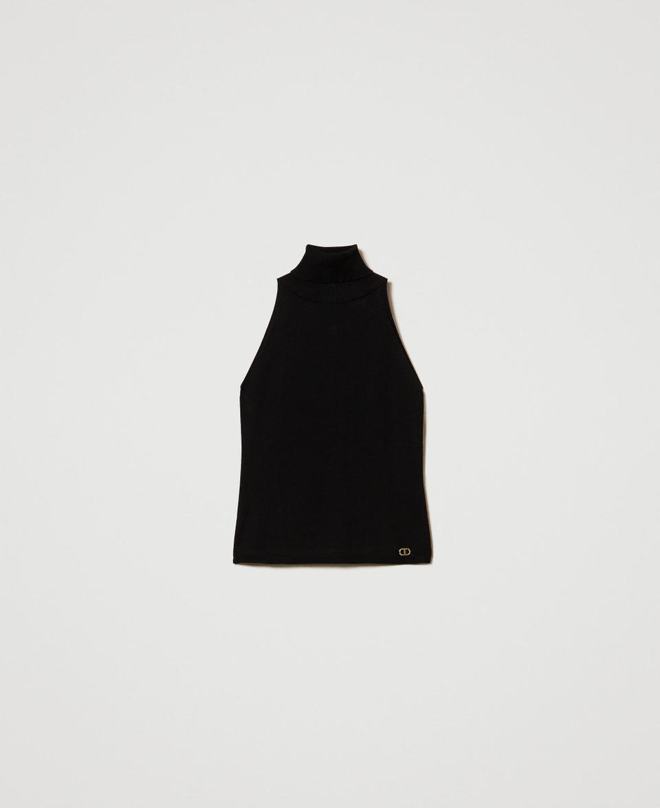 Twin Set Top halter fitted in maglia Promozione