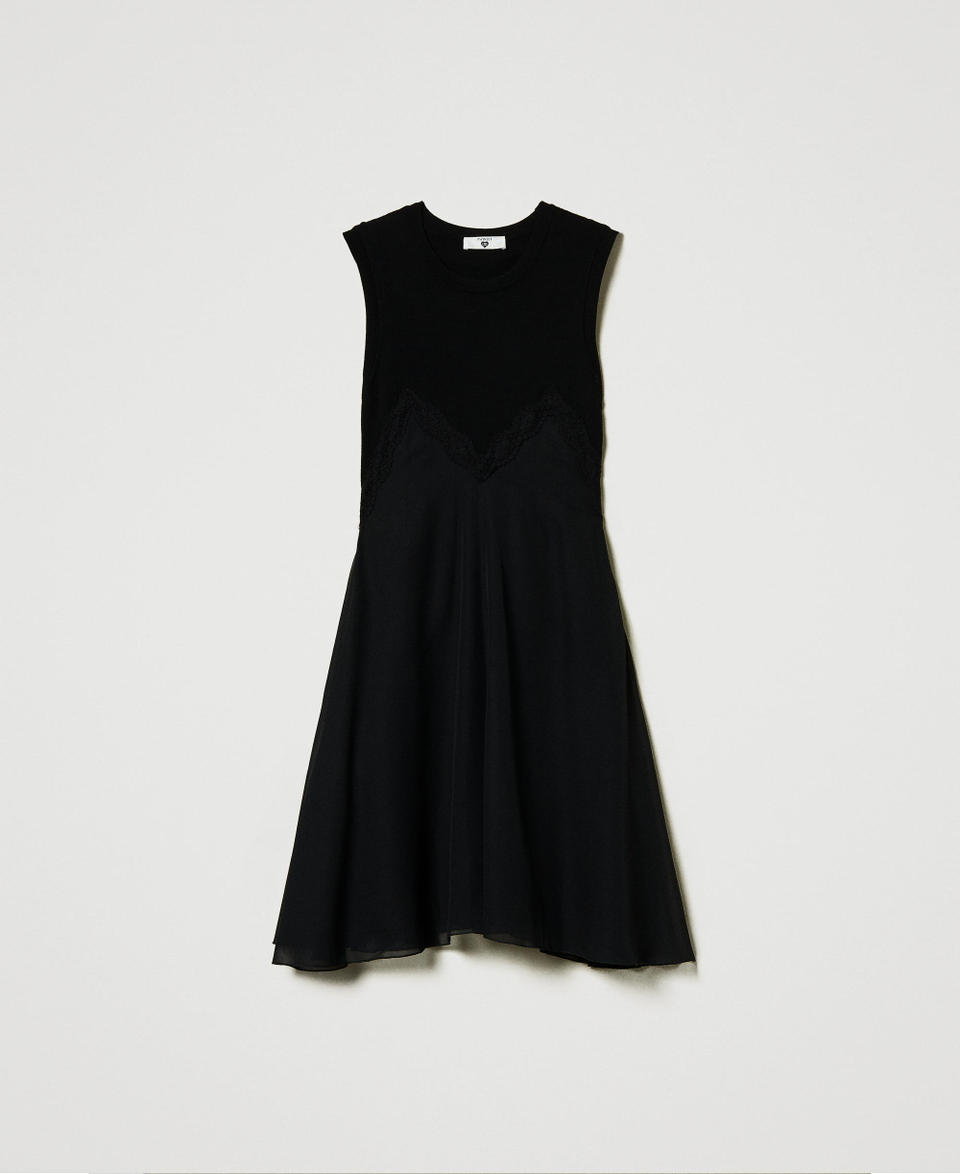 Twin Set Abito corto in maglia e georgette Pezzi Unici