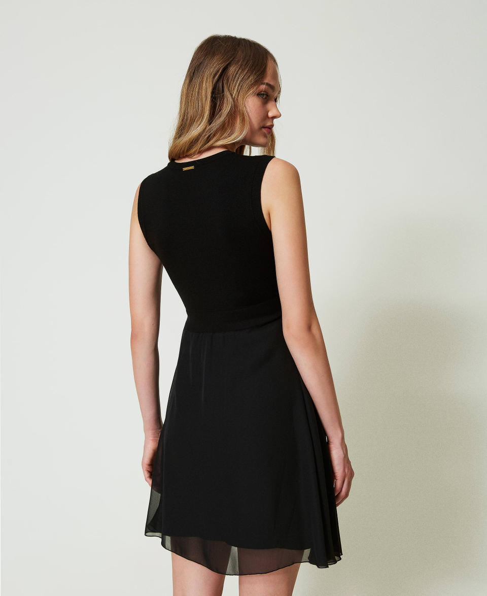Twin Set Abito corto in maglia e georgette Pezzi Unici