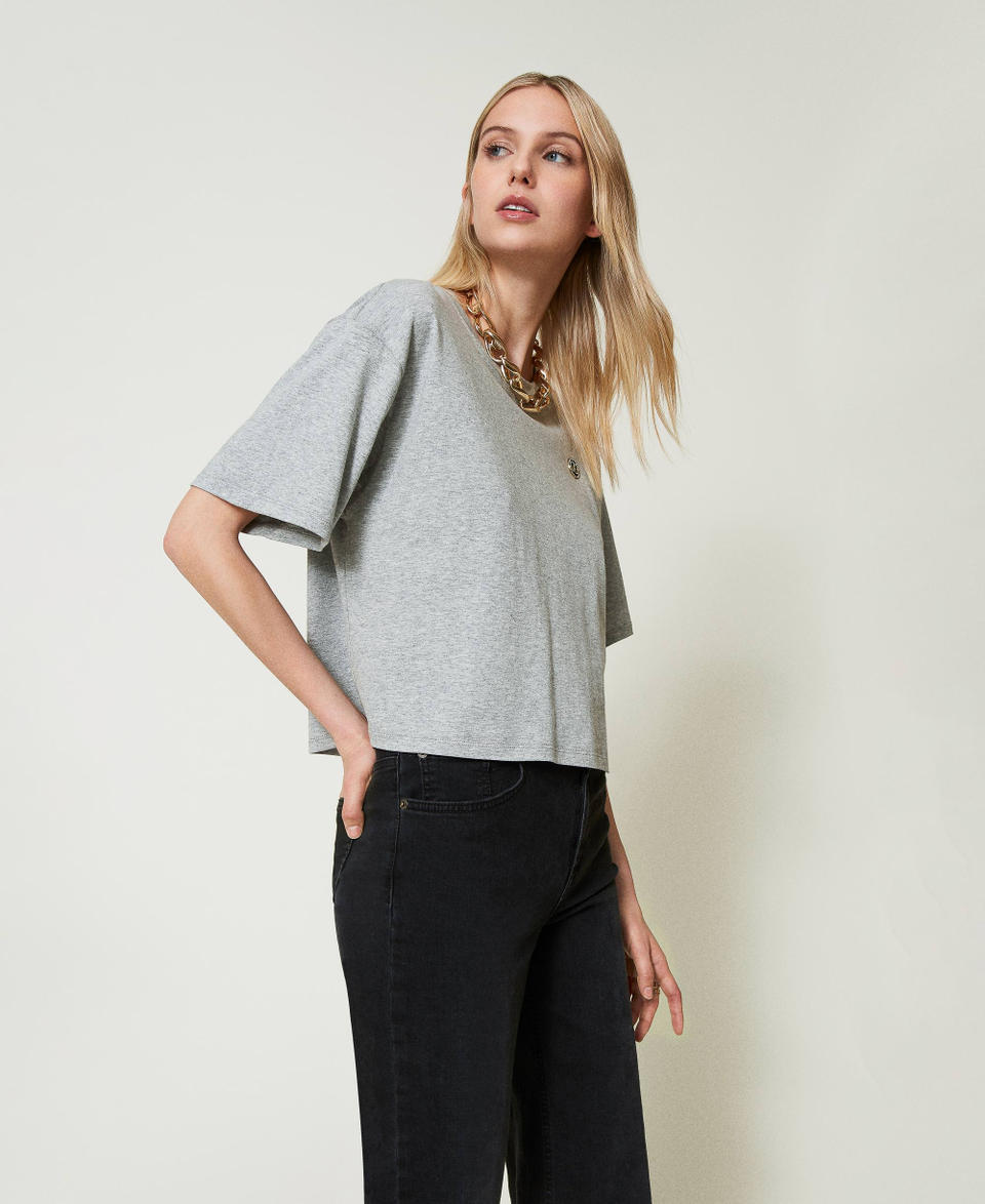 Twin Set T-shirt mélange con Oval T Fino Al -60%