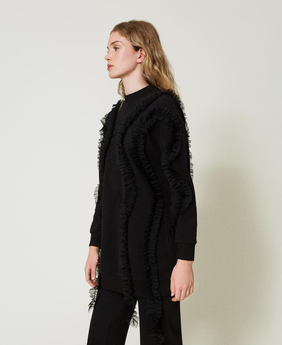 Twin Set Maxi felpa con volant in tulle Affare Del Giorno