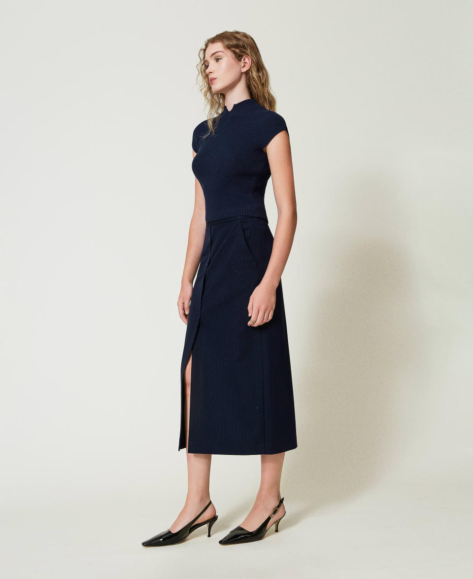 Twin Set Gonna longuette gessata lurex Economico