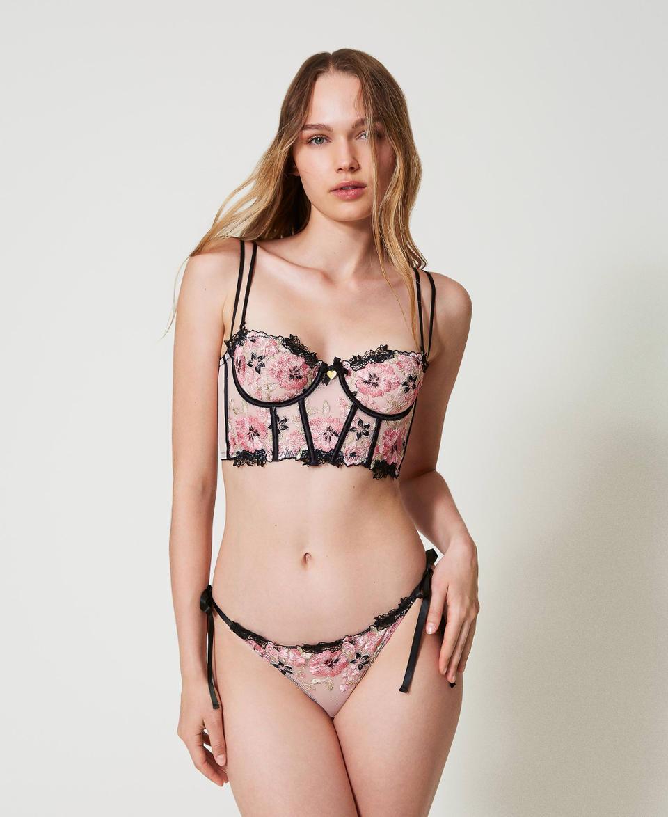 Twin Set Bustino in tulle con ricamo Outlet