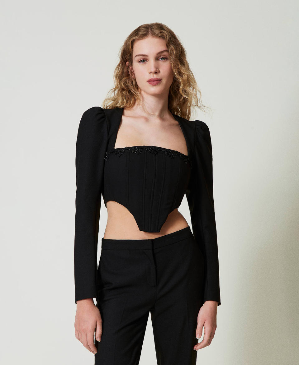 Twin Set Top bustier con ricamo Saldi