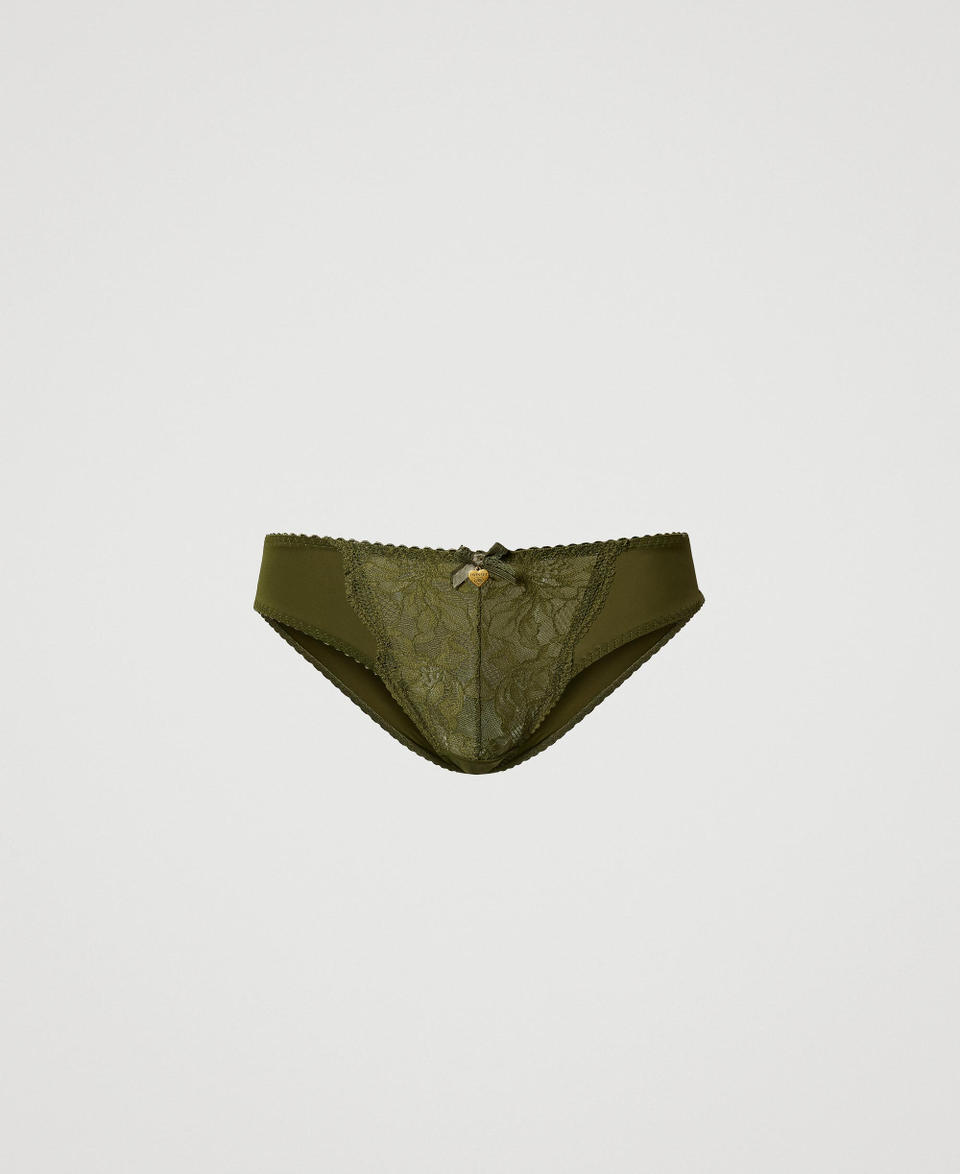 Twin Set Slip in pizzo e charmeuse In Saldo