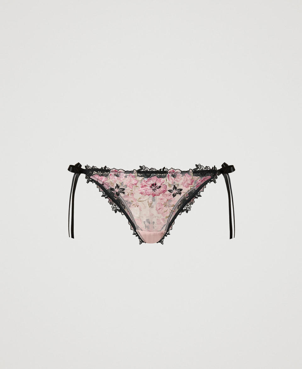 Twin Set Slip brasiliana in tulle con fiocchi Nuova