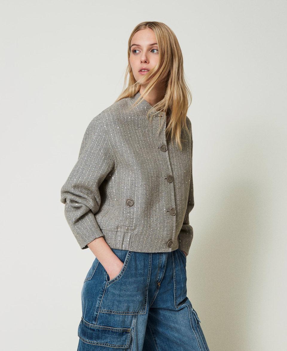 Twin Set Bomber in panno double con paillettes Sconto di tempo limitato