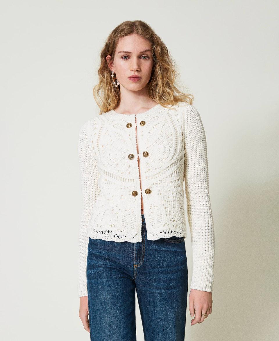 Twin Set Giacca in maglia misto lana crochet Negozio online di fabbrica