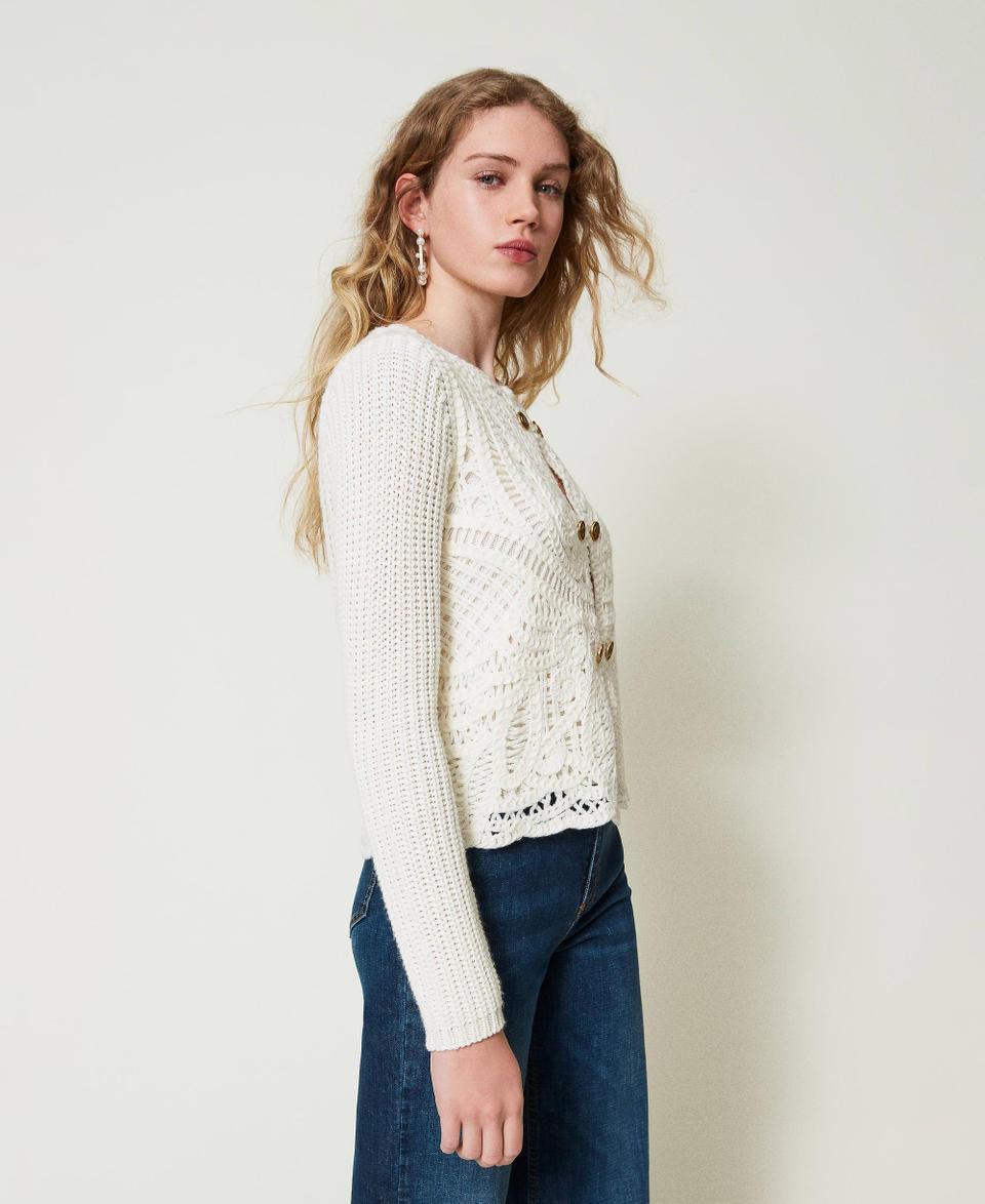 Twin Set Giacca in maglia misto lana crochet Negozio online di fabbrica