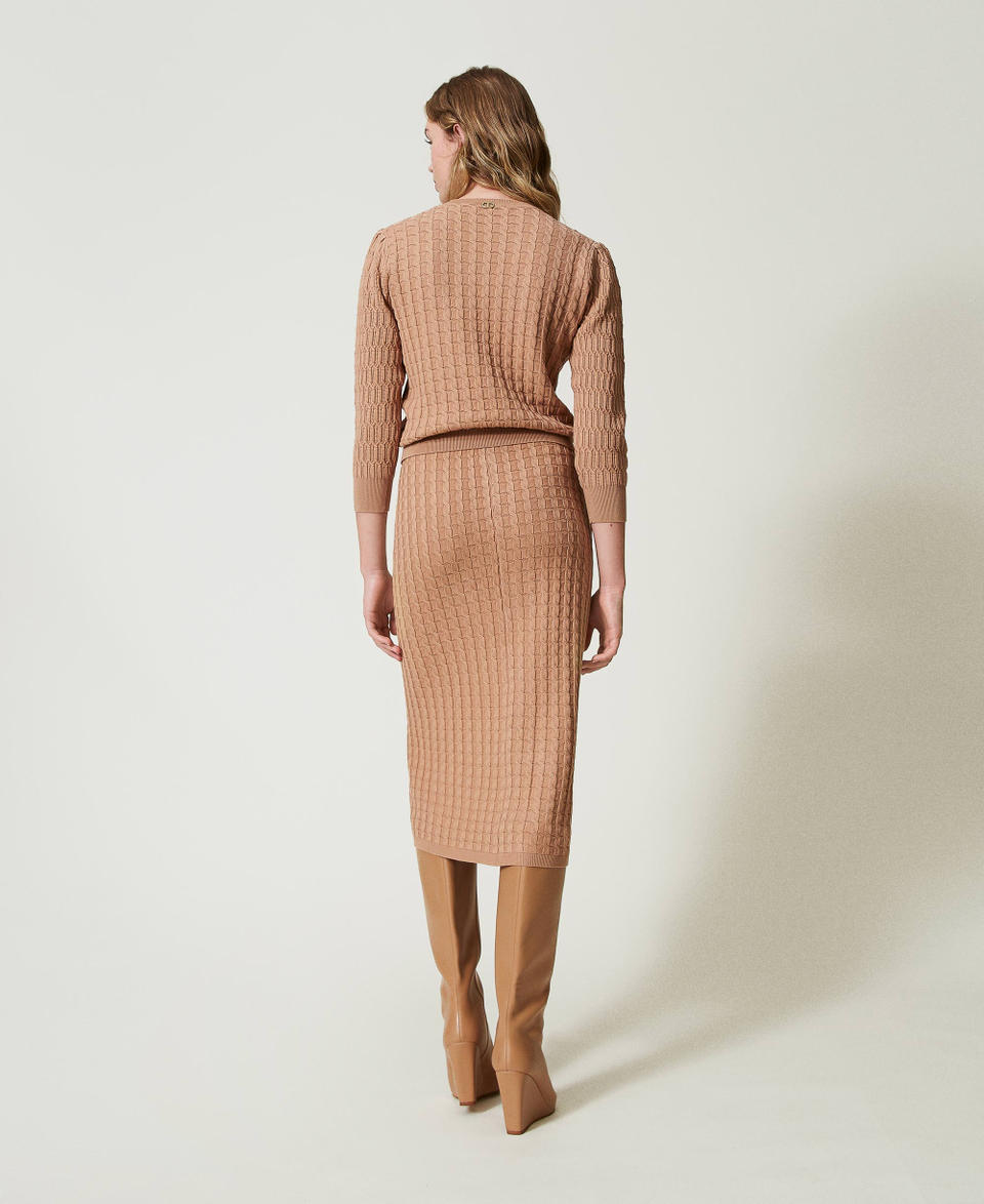 Twin Set Gonna longuette fitted in maglia con bottoni Offerta speciale