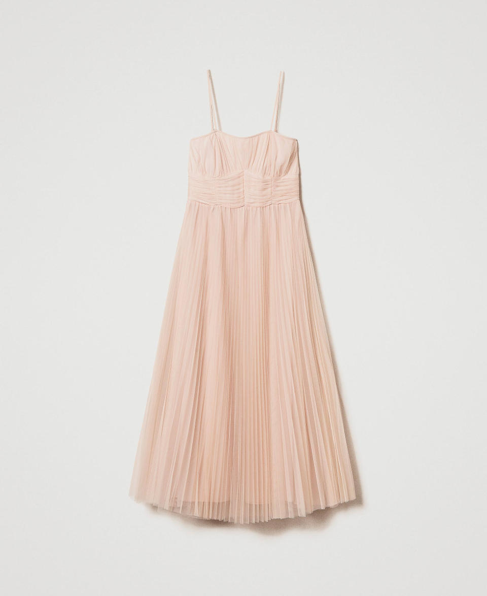 Twin Set Abito longuette in tulle plissé Comprare a buon mercato