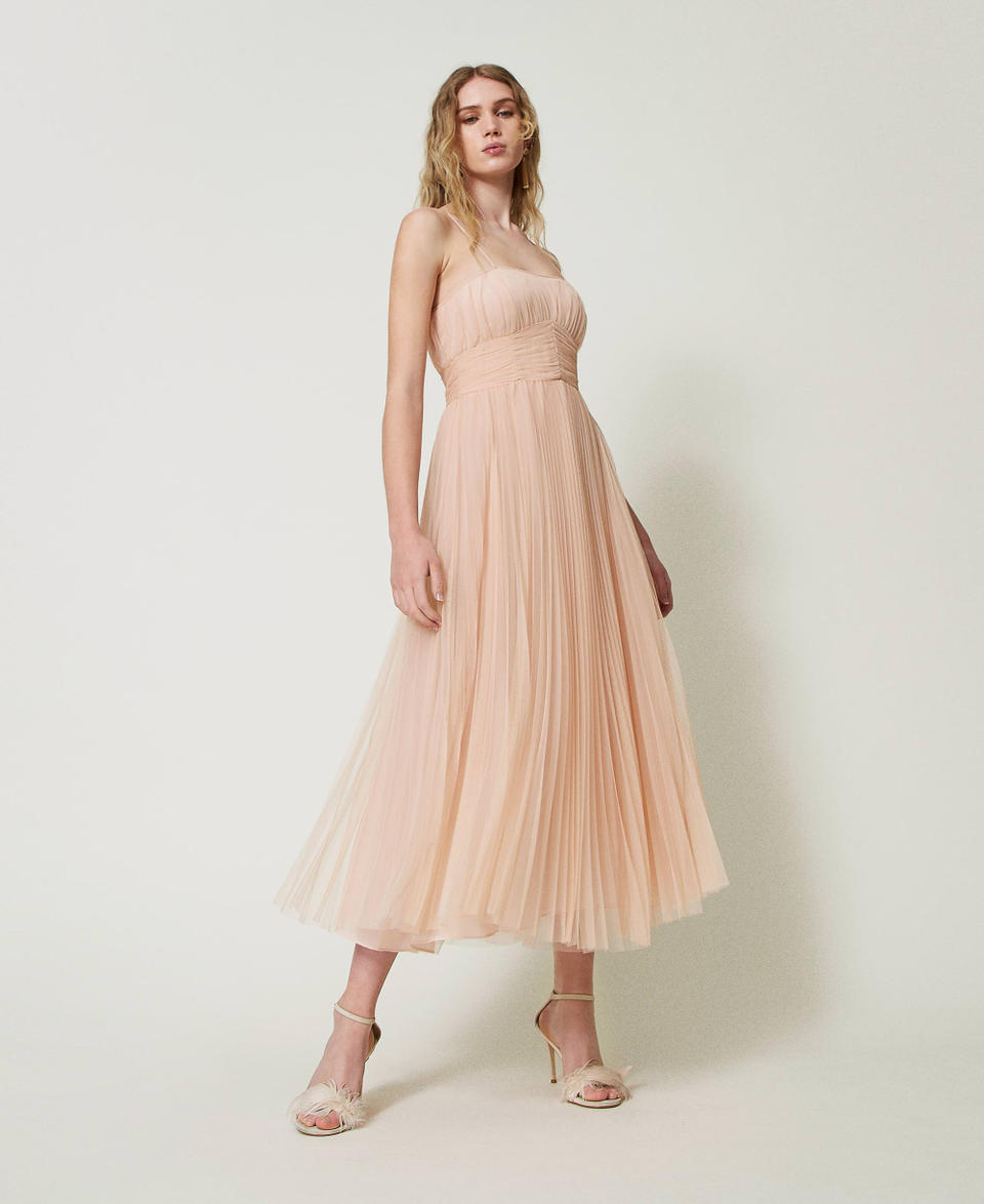 Twin Set Abito longuette in tulle plissé Comprare a buon mercato