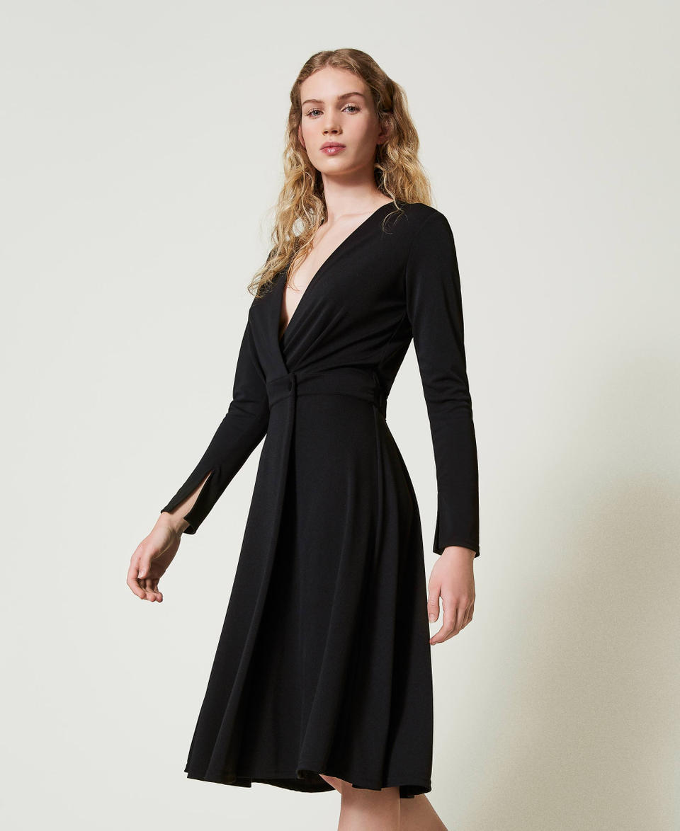 Twin Set Abito longuette in jersey crêpe Flash Sale